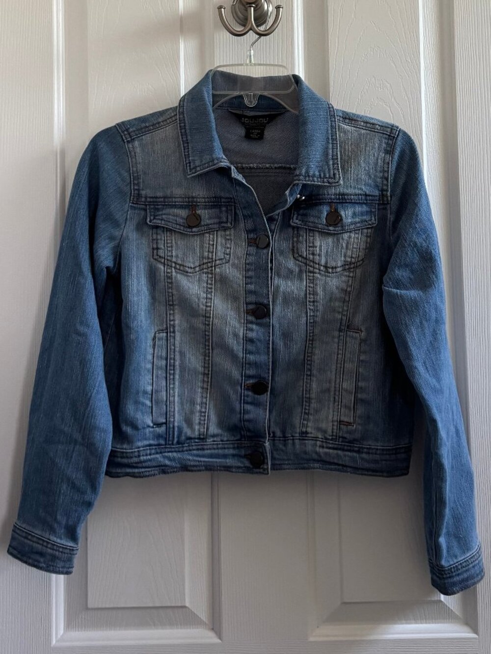 JouJou Girls Blue Denim Jacket Medium Wash Size Large
